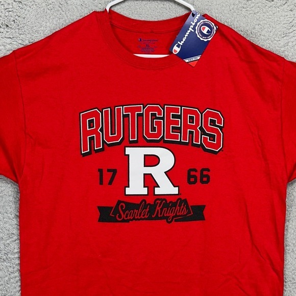 Rutgers Scarlet Knights Adult Mens T-Shirt XL Red Short Sleeve Tee Champion NEW